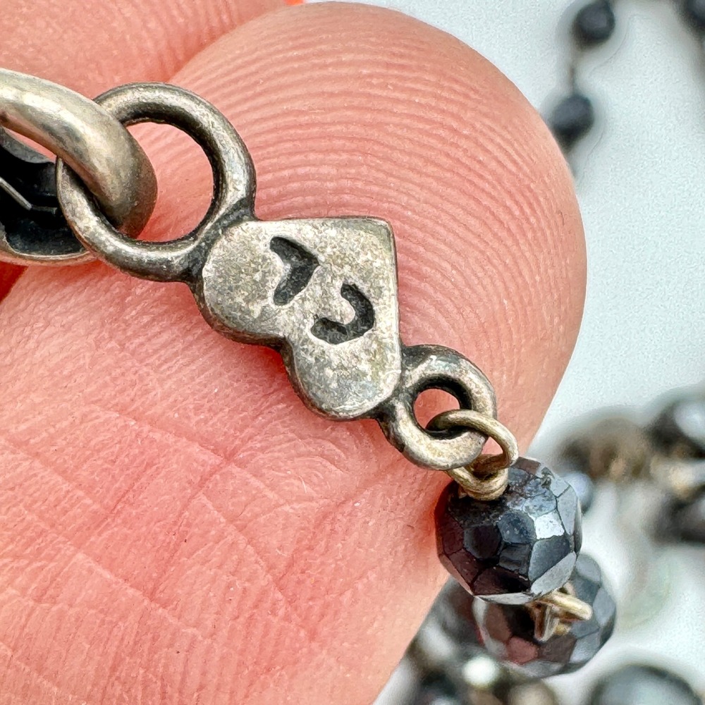 Chan Luu Hematite Necklace Sterling Silver 925 Faceted Stone Long Beaded 37 in - Picture 3 of 9